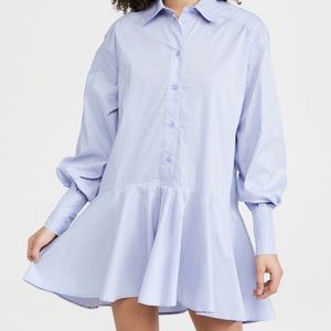 En SAISON LIGHT BLUE MINI SHIRT DRESS